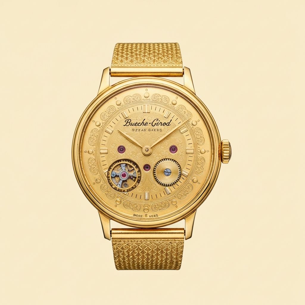 Bueche-Girod Gold Coin Watch 17 Jewel