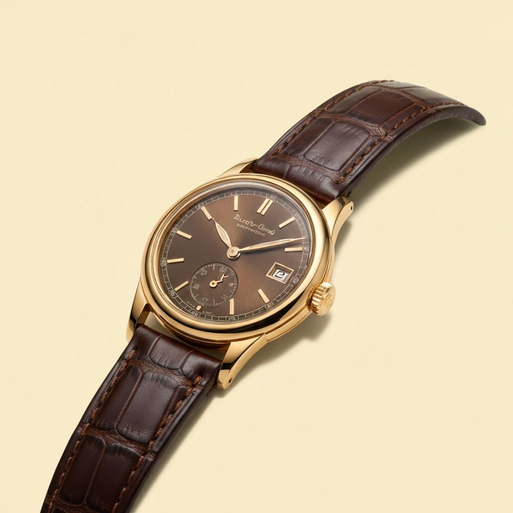 Bueche-Girod Leather Cuff Watch 18K